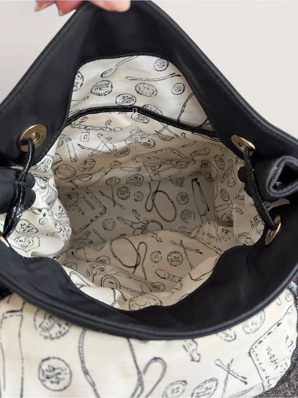 kate spade Black Nylon Small Flap Backpack with Front Pocket